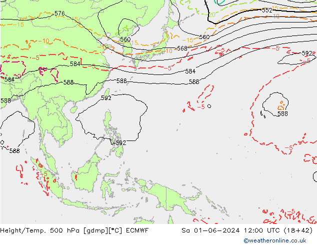 Z500/Regen(+SLP)/Z850 ECMWF za 01.06.2024 12 UTC