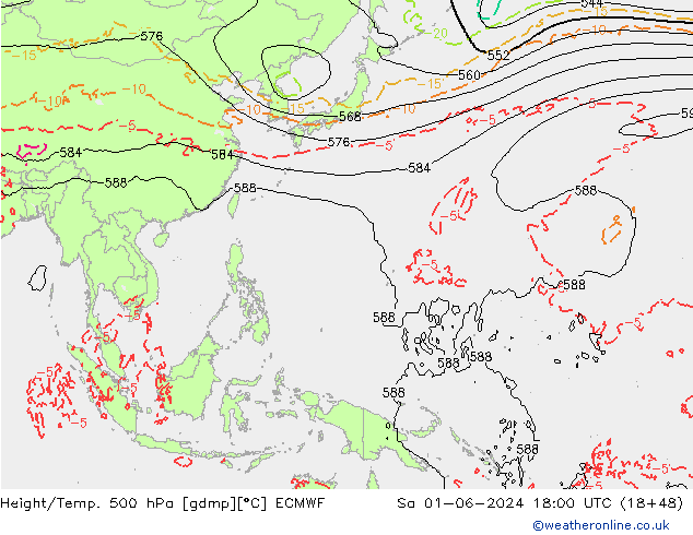 Z500/Rain (+SLP)/Z850 ECMWF  01.06.2024 18 UTC