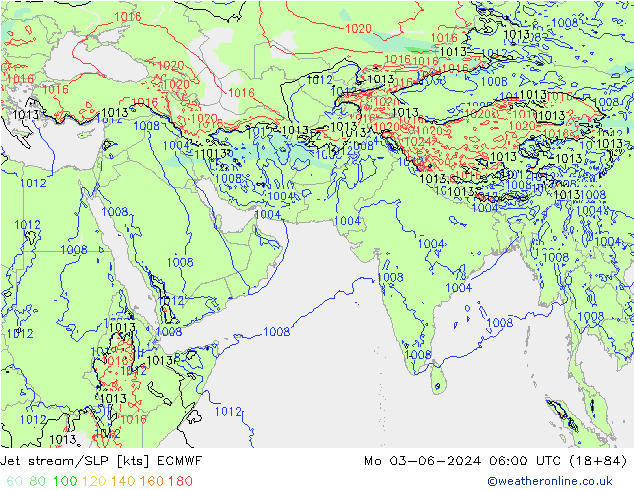 джет/приземное давление ECMWF пн 03.06.2024 06 UTC