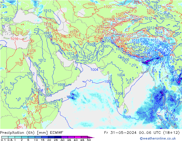 Z500/Rain (+SLP)/Z850 ECMWF 星期五 31.05.2024 06 UTC