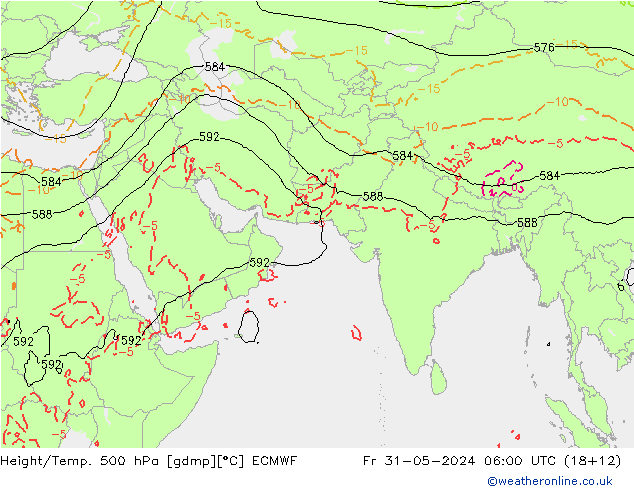 Z500/Rain (+SLP)/Z850 ECMWF 星期五 31.05.2024 06 UTC