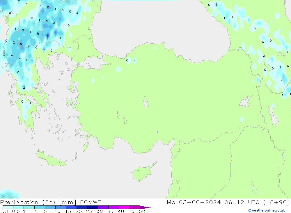 Z500/Rain (+SLP)/Z850 ECMWF lun 03.06.2024 12 UTC