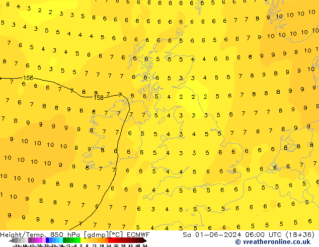 Z500/Rain (+SLP)/Z850 ECMWF  01.06.2024 06 UTC