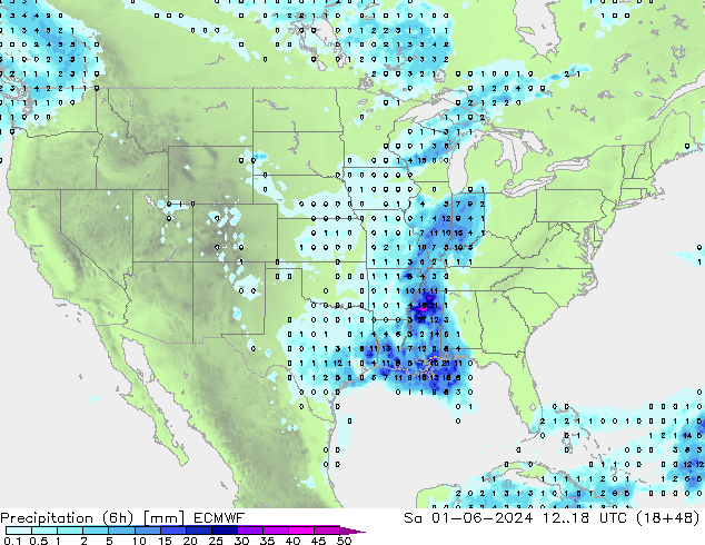 Z500/Rain (+SLP)/Z850 ECMWF Sáb 01.06.2024 18 UTC