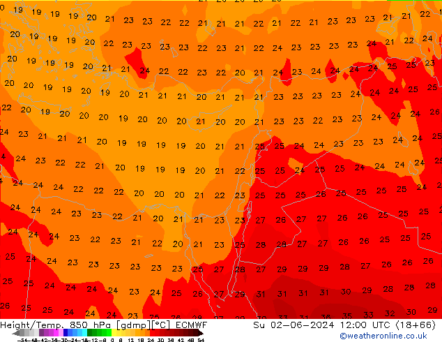 Z500/Rain (+SLP)/Z850 ECMWF Su 02.06.2024 12 UTC