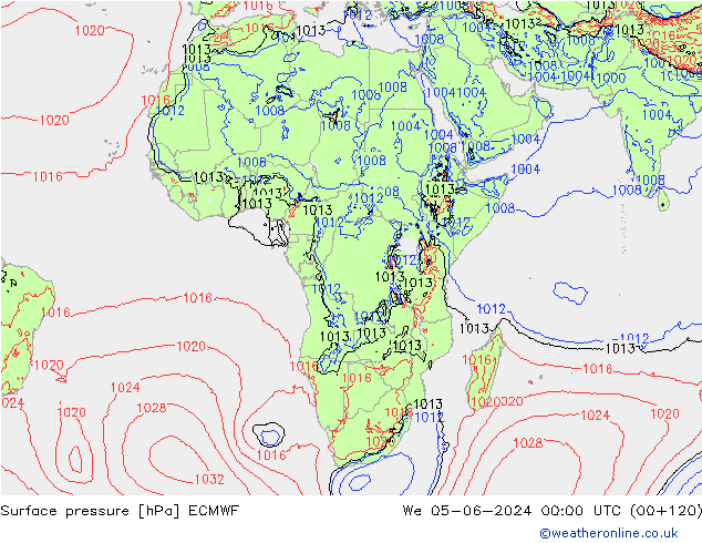 pression de l'air ECMWF mer 05.06.2024 00 UTC