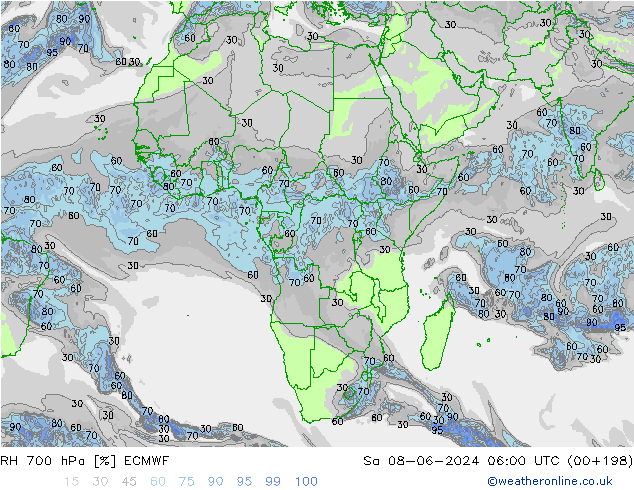 RV 700 hPa ECMWF za 08.06.2024 06 UTC