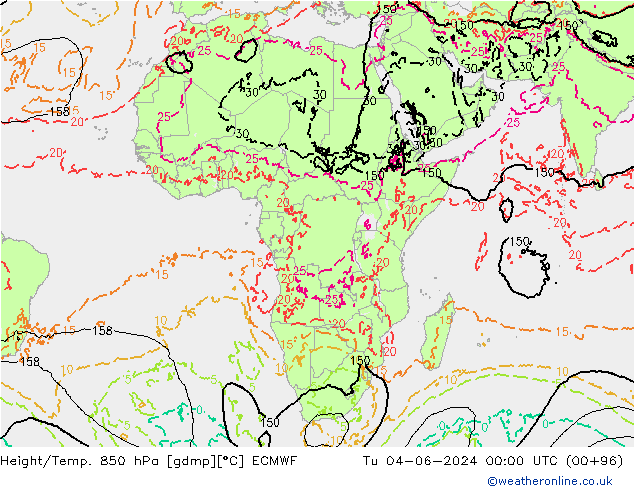 Z500/Rain (+SLP)/Z850 ECMWF Tu 04.06.2024 00 UTC