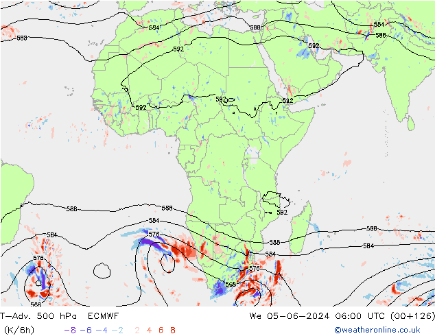 T-Adv. 500 hPa ECMWF mer 05.06.2024 06 UTC