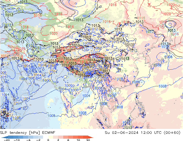 SLP tendency ECMWF Su 02.06.2024 12 UTC