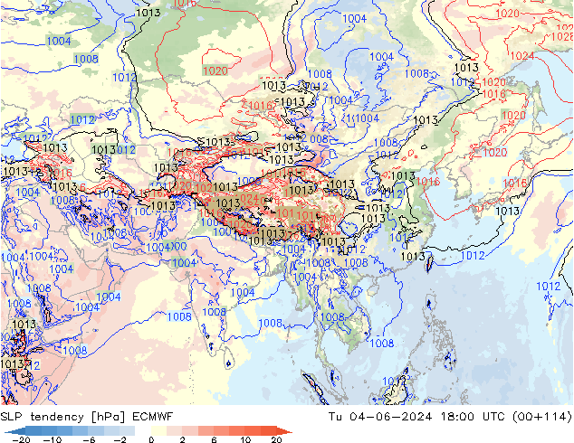 Y. Basıncı eğilimi ECMWF Sa 04.06.2024 18 UTC