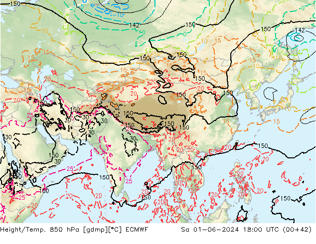 Z500/Rain (+SLP)/Z850 ECMWF so. 01.06.2024 18 UTC