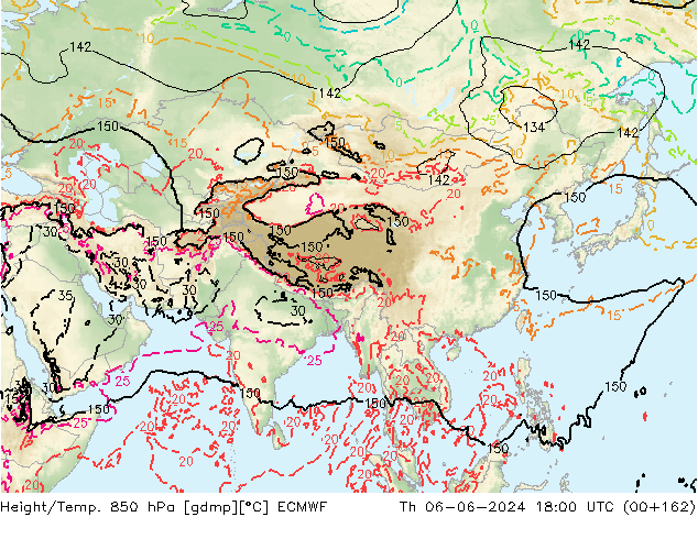 Z500/Rain (+SLP)/Z850 ECMWF Th 06.06.2024 18 UTC