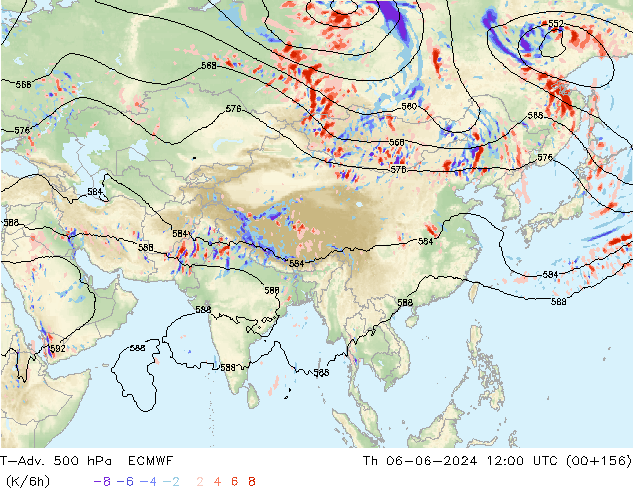 T-Adv. 500 hPa ECMWF  06.06.2024 12 UTC