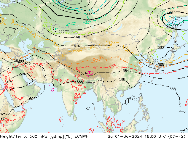 Z500/Rain (+SLP)/Z850 ECMWF so. 01.06.2024 18 UTC