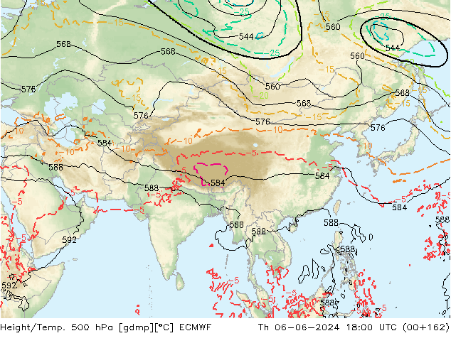 Z500/Rain (+SLP)/Z850 ECMWF Th 06.06.2024 18 UTC