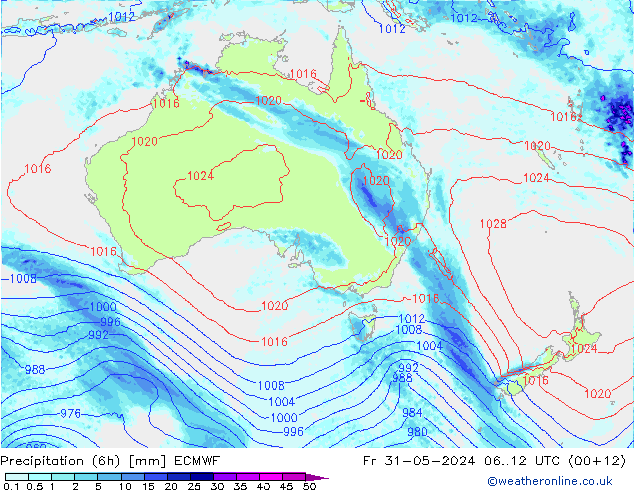 Z500/Rain (+SLP)/Z850 ECMWF vie 31.05.2024 12 UTC