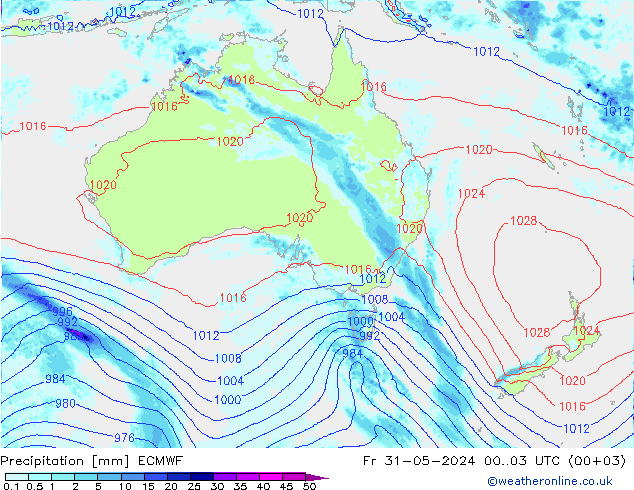 Niederschlag ECMWF Fr 31.05.2024 03 UTC