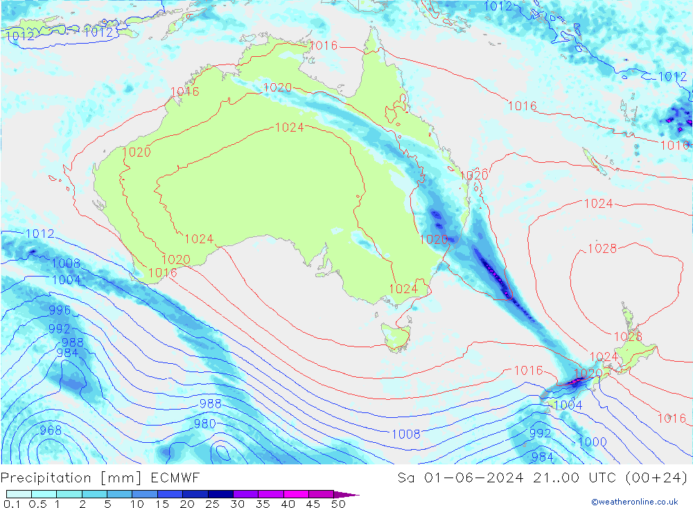 Précipitation ECMWF sam 01.06.2024 00 UTC