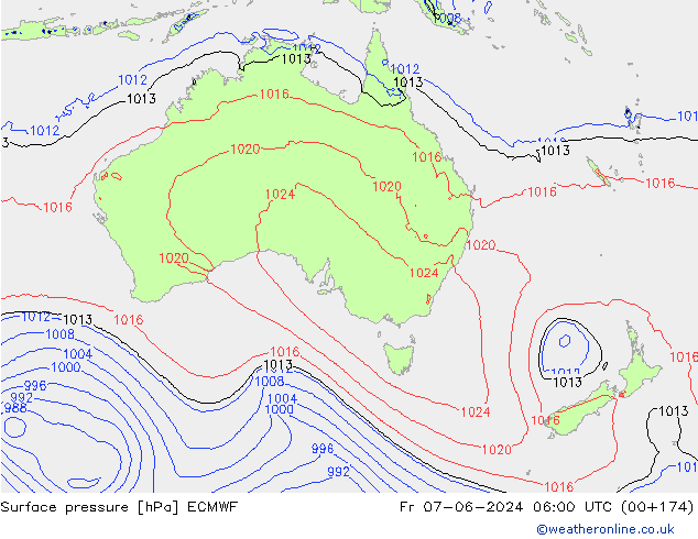 pression de l'air ECMWF ven 07.06.2024 06 UTC