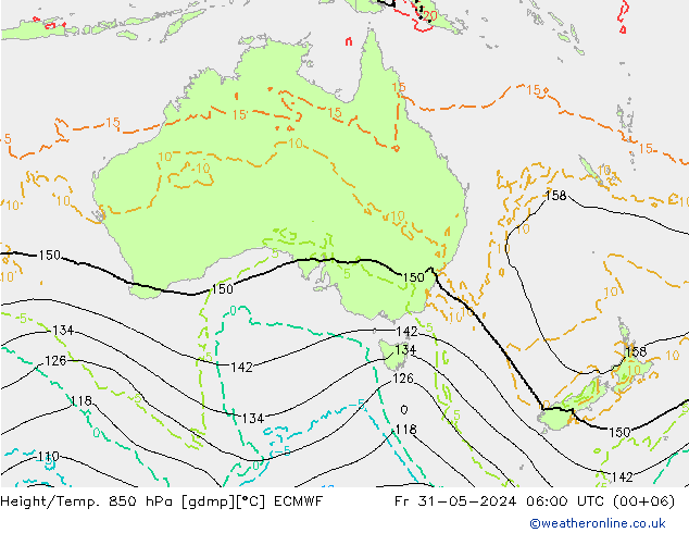 Z500/Regen(+SLP)/Z850 ECMWF vr 31.05.2024 06 UTC