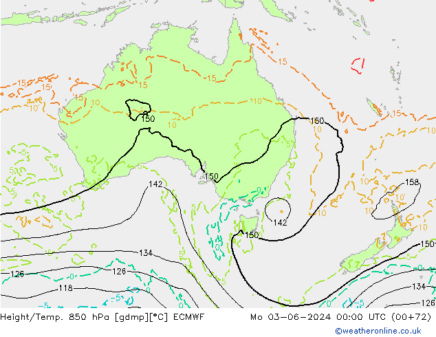 Z500/Rain (+SLP)/Z850 ECMWF пн 03.06.2024 00 UTC