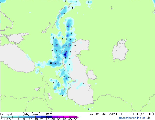 Yağış (6h) ECMWF Paz 02.06.2024 00 UTC