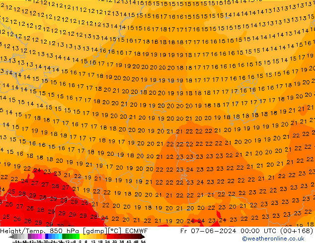 Height/Temp. 850 hPa ECMWF  07.06.2024 00 UTC