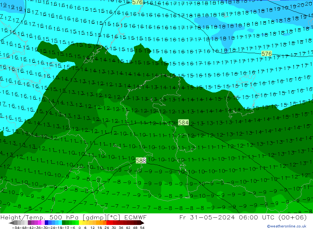 Z500/Rain (+SLP)/Z850 ECMWF ven 31.05.2024 06 UTC