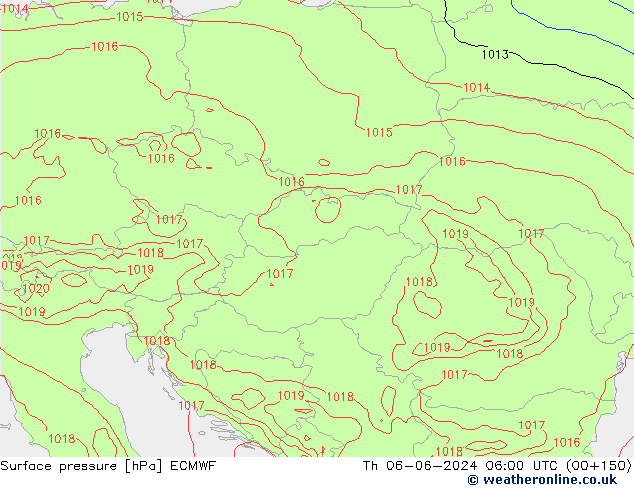 Luchtdruk (Grond) ECMWF do 06.06.2024 06 UTC