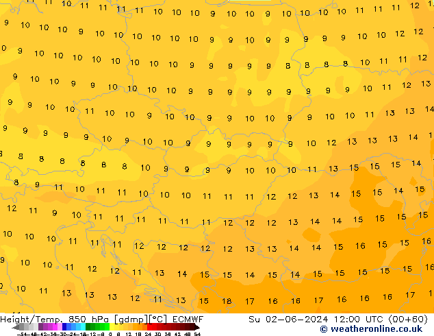 Z500/Rain (+SLP)/Z850 ECMWF Вс 02.06.2024 12 UTC