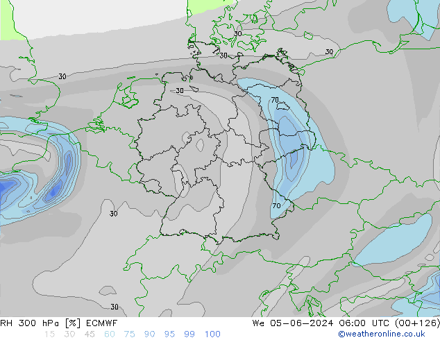 RH 300 hPa ECMWF St 05.06.2024 06 UTC