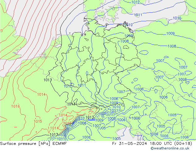 приземное давление ECMWF пт 31.05.2024 18 UTC