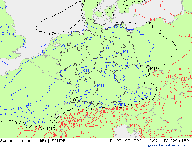 pression de l'air ECMWF ven 07.06.2024 12 UTC