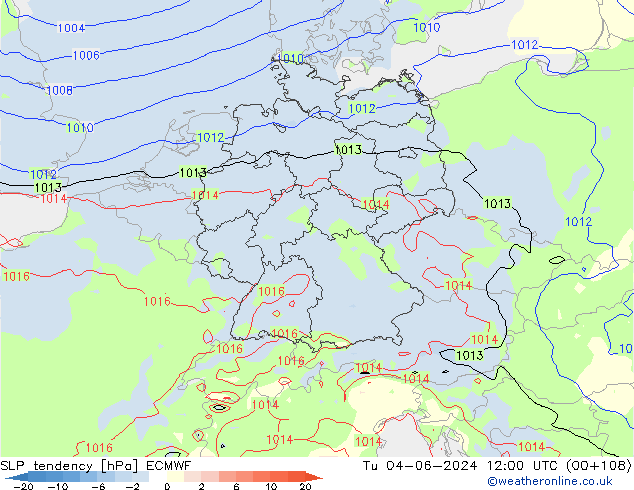 SLP tendency ECMWF Ter 04.06.2024 12 UTC