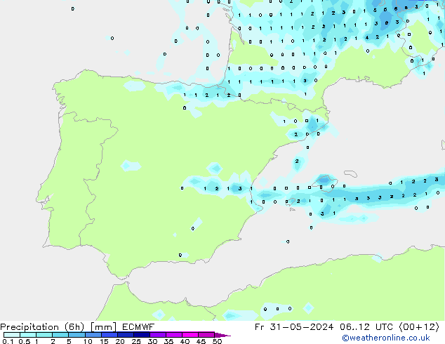 Precipitação (6h) ECMWF Sex 31.05.2024 12 UTC