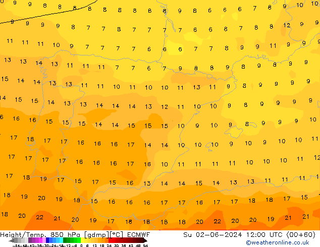 Z500/Rain (+SLP)/Z850 ECMWF dim 02.06.2024 12 UTC