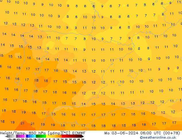 Z500/Yağmur (+YB)/Z850 ECMWF Pzt 03.06.2024 06 UTC