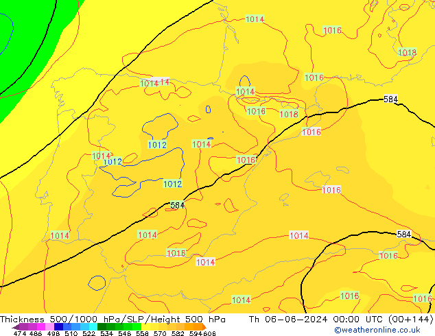 Thck 500-1000hPa ECMWF Čt 06.06.2024 00 UTC