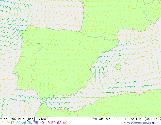 Wind 950 hPa ECMWF wo 05.06.2024 12 UTC