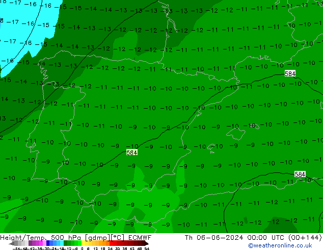 Height/Temp. 500 hPa ECMWF  06.06.2024 00 UTC