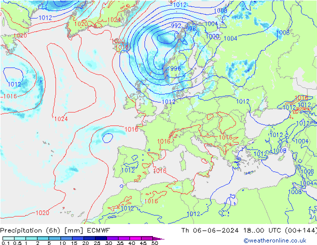 Z500/Rain (+SLP)/Z850 ECMWF Do 06.06.2024 00 UTC