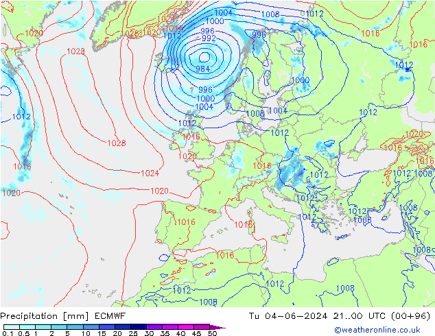 Precipitación ECMWF mar 04.06.2024 00 UTC