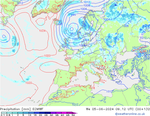 Yağış ECMWF Çar 05.06.2024 12 UTC