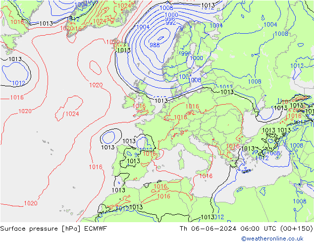 pression de l'air ECMWF jeu 06.06.2024 06 UTC