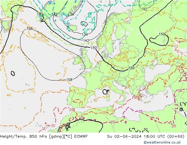 Z500/Rain (+SLP)/Z850 ECMWF Ne 02.06.2024 18 UTC