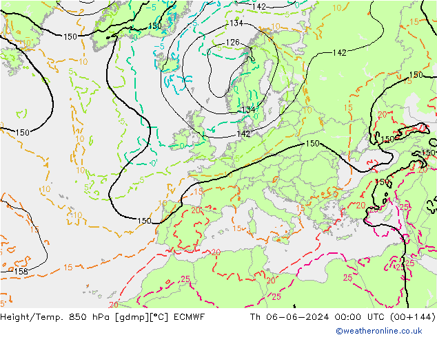 Z500/Rain (+SLP)/Z850 ECMWF Do 06.06.2024 00 UTC