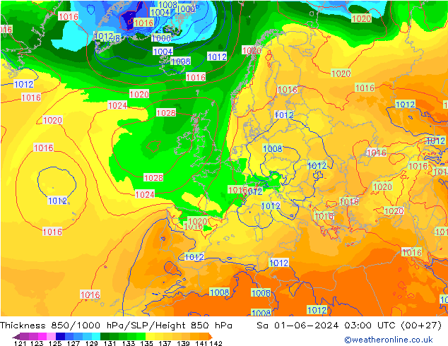 Thck 850-1000 hPa ECMWF  01.06.2024 03 UTC