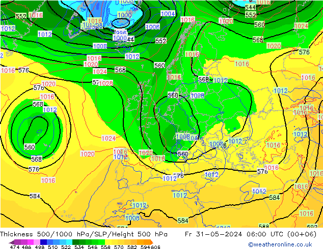 Thck 500-1000hPa ECMWF Fr 31.05.2024 06 UTC