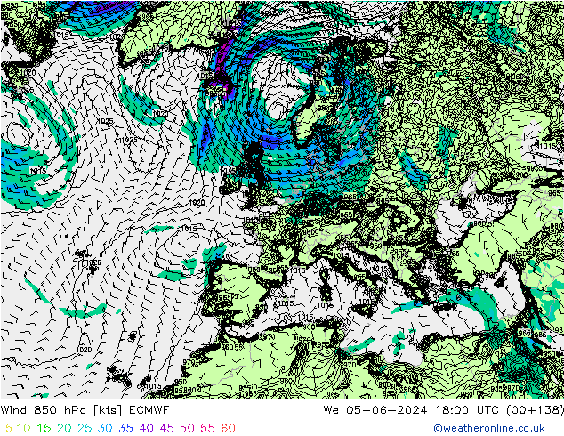 Wind 850 hPa ECMWF We 05.06.2024 18 UTC